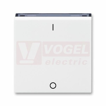 3559H-A00933 62 Kryt jednoduchý s potiskem a čirým průzorem (pro spínače řaz. 3S); bílá/kouřová černá - Levit, Levit M